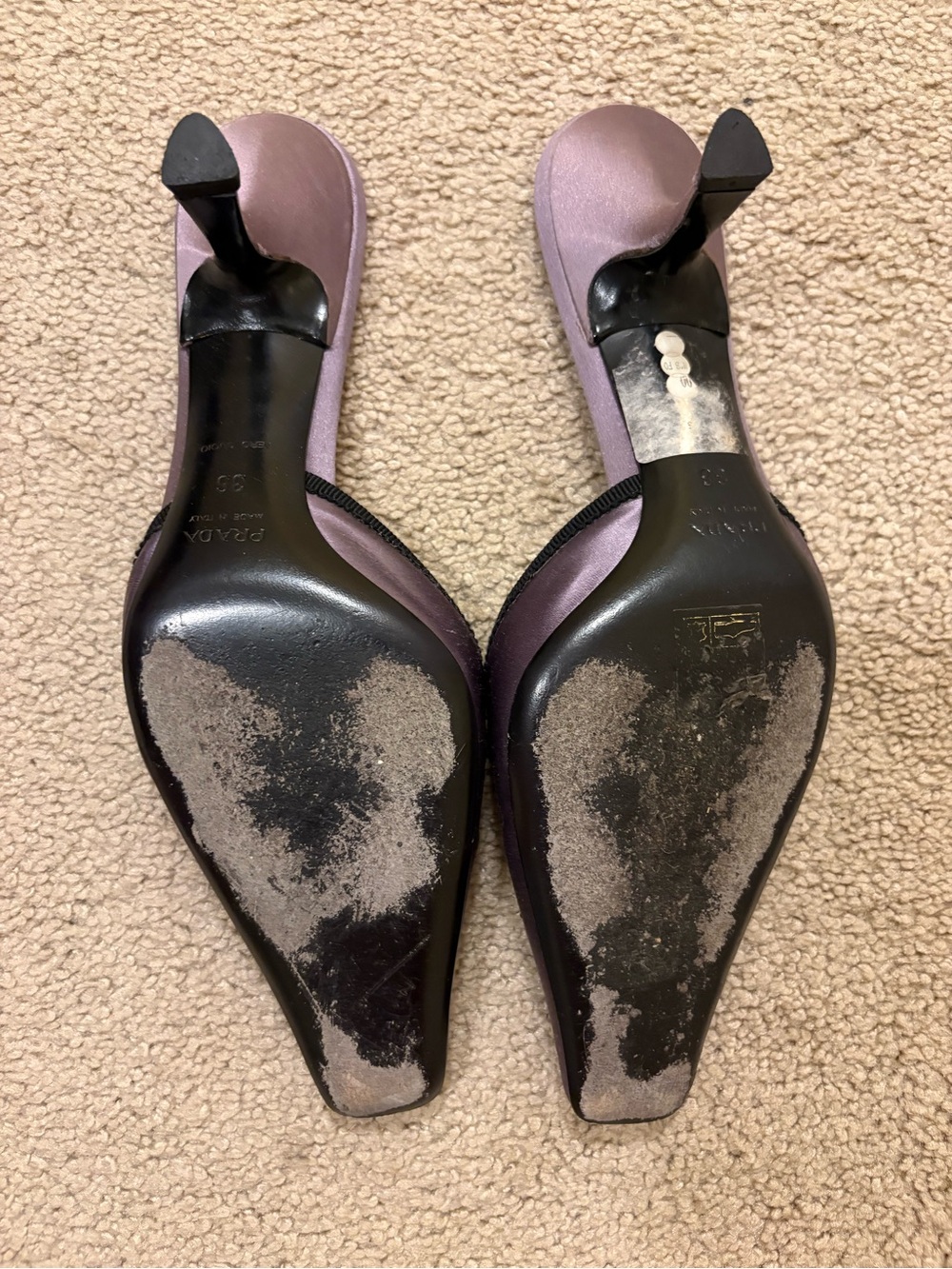 RARE Prada Purple Satin Embellished Kitten Heels - Picture 5 of 9